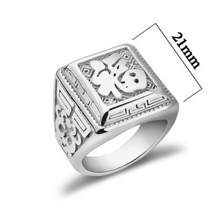 Nhẫn nam inox chữ PHÚC may mắn ver2 MNH079-1 Không đen không gỉ sét