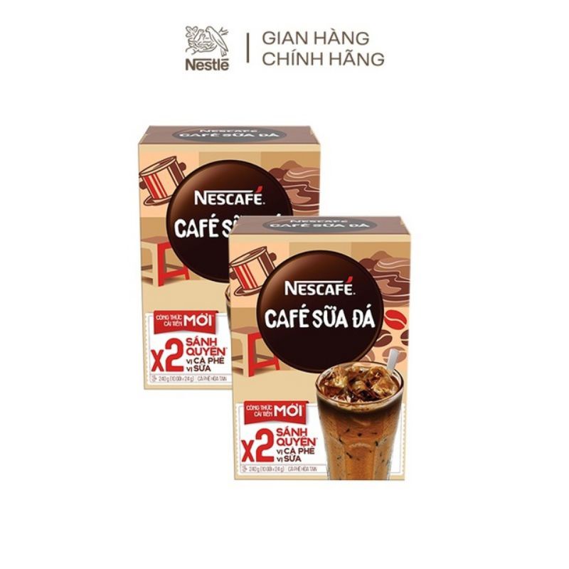 Combo 2 Hộp Cà Phê Sữa Đá NESCAFÉ ( hộp 10 gói x 24g)