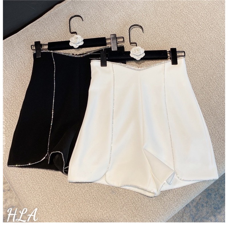 quần short cap cao viền đá