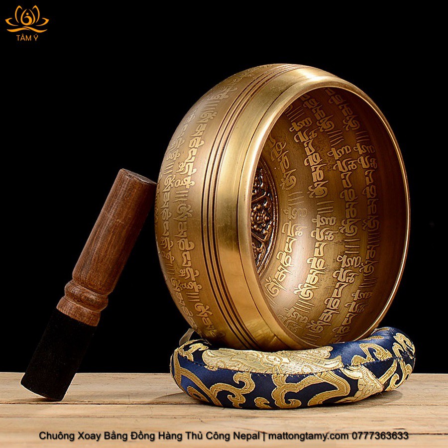 |Tặng Lót Chuông + Chày| Chuông Xoay Bằng Đồng Hàng Thủ Công Nepal (Chuông Hát - Singing Bowl)