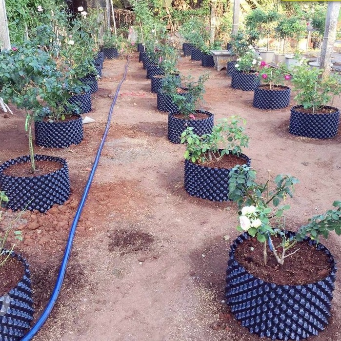 Bầu ươm cây V6 cao 40cm loại dày  nhựa bầu cây - kèm bộ vít bắt, hàng chuẩn cao cấp