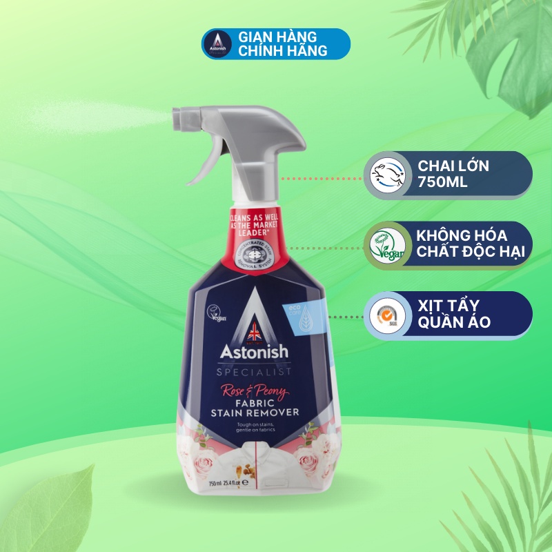 Chất tẩy quần áo hữu cơ Astonish tẩy áo trắng áo màu khỏi các vết bẩn cứng đầu