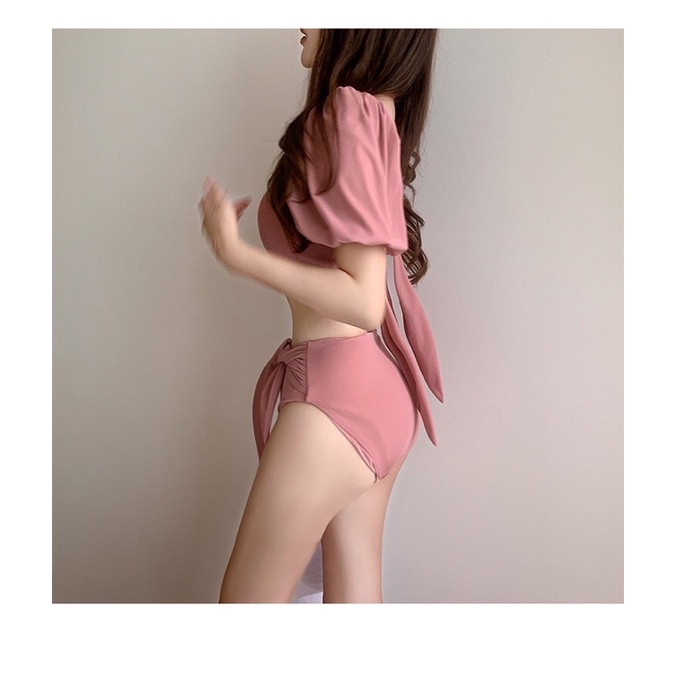 Đồ bơi nữ hai mảnh áo tay bồng màu hồng ruốc xinh xắn (Hàng Quảng Châu cao cấp) | BigBuy360 - bigbuy360.vn