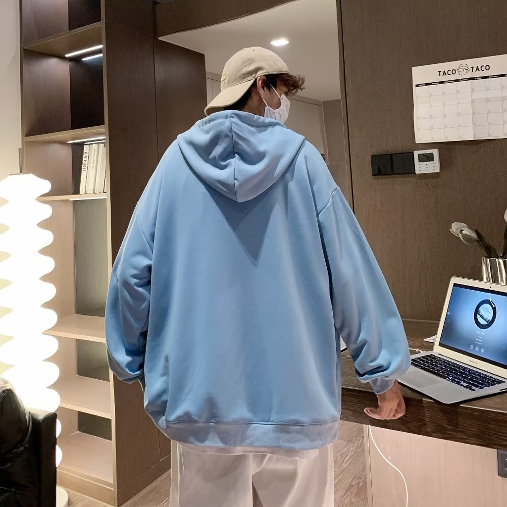 Áo Khoác hoodie Dệt Cao Cấp Tay Dài Dáng Rộng Có Khóa Kéo Thời Trang Đường Phố Mỹ Mùa Thu 2022 Cho Nam