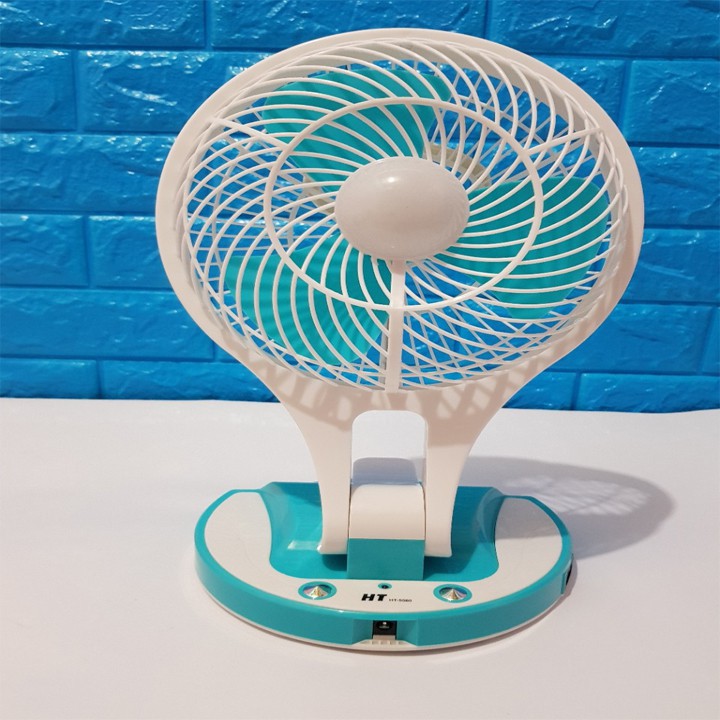 Quạt tích điện mini cầm tay có đế để bàn HT 5580 cao cấp | BigBuy360 - bigbuy360.vn