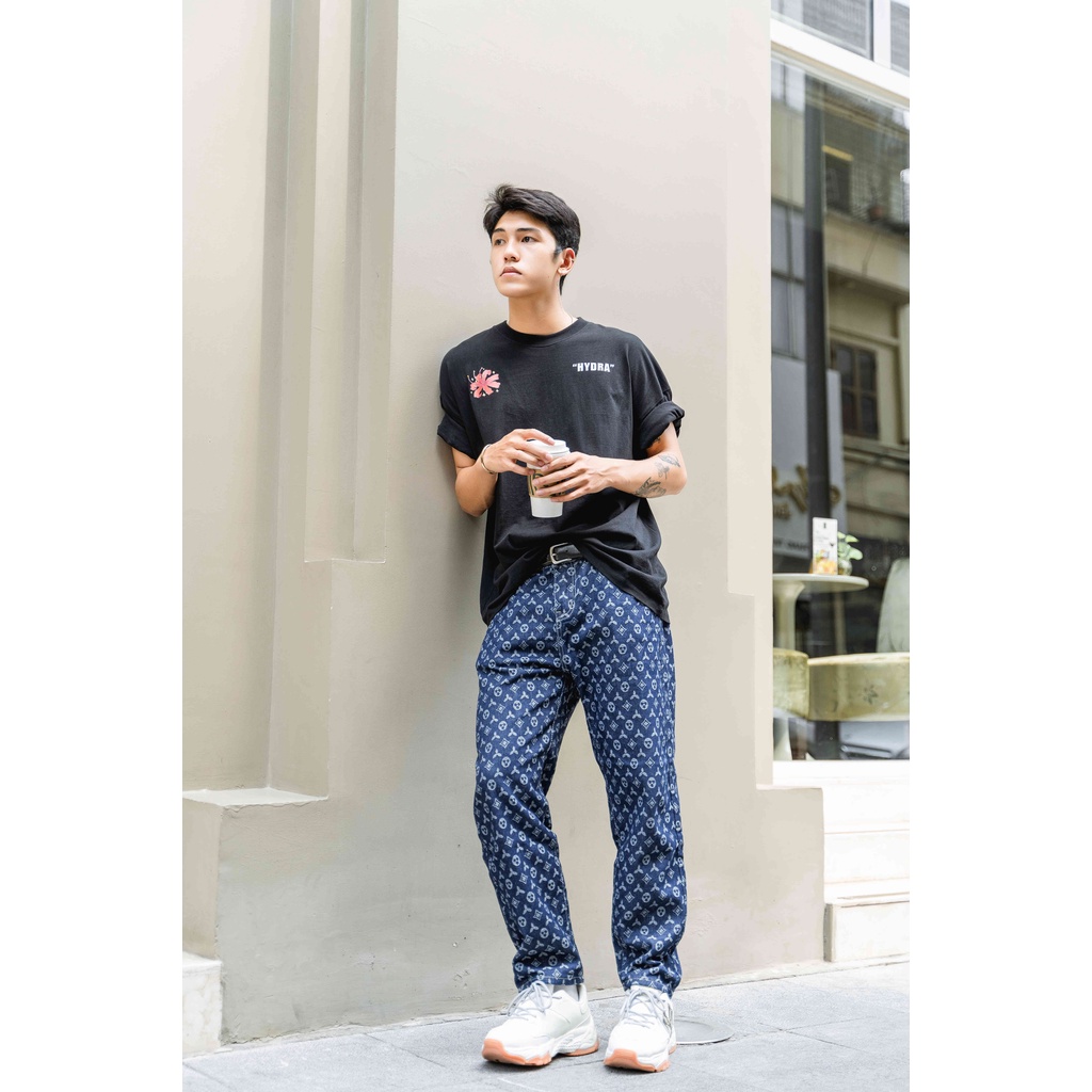 Quần Jean Nam Ống Rộng, in họa tiết LV - 3S - phong cách Hàn Quốc - [ Ảnh thật ] SHOP tự chụp | BigBuy360 - bigbuy360.vn