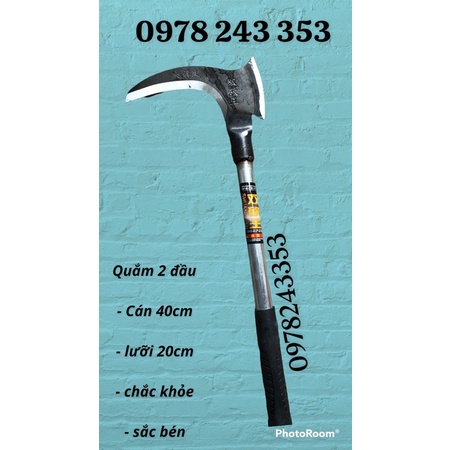 liềm phát cây 2 đầu cán 40cm