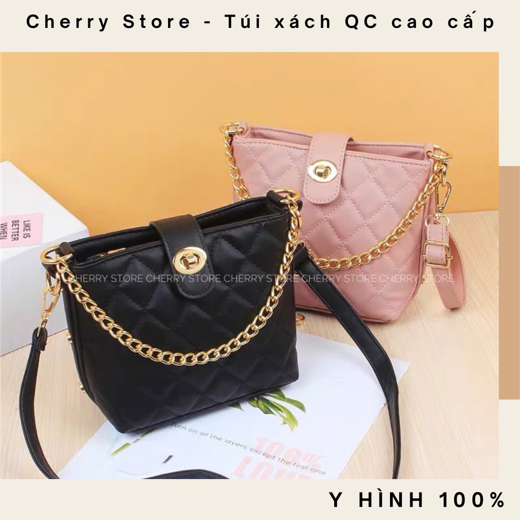 Túi xách nữ đeo chéo công sở trần ô chất da đẹp đi chơi đi tiệc hàng loại 1 Andrey Bag CS666