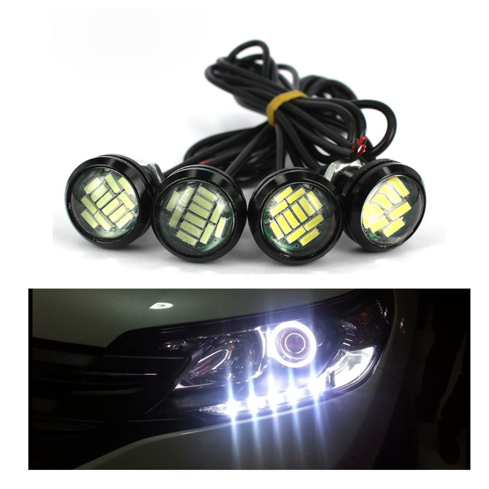 ❀SIMPLE❀ 1 Pair/12V 15W Auto LED Light DRL Car Lamp Eagle Eye White Motor Daytime Running Backup Spotlighting