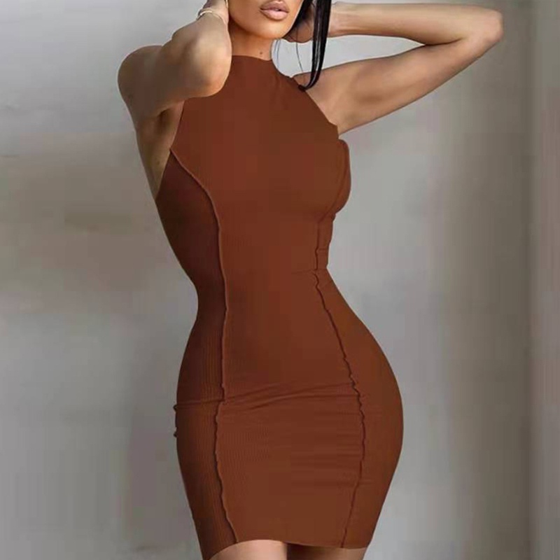 Đầm Body Màu Trơn Thiết Kế Ôm Sát Tôn Dáng Thời Trang Mùa Hè Quyến Rũ Cho Nữ