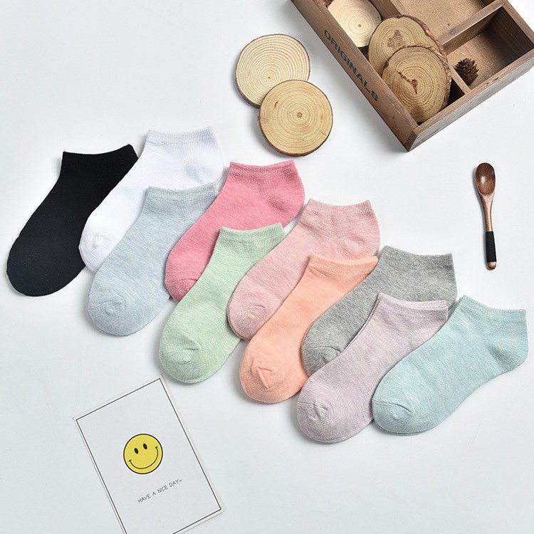 Vớ Nữ, Tất Nữ Pastel Cotton Trơn Cổ Ngắn Hàn Quốc Cực Xinh | BigBuy360 - bigbuy360.vn