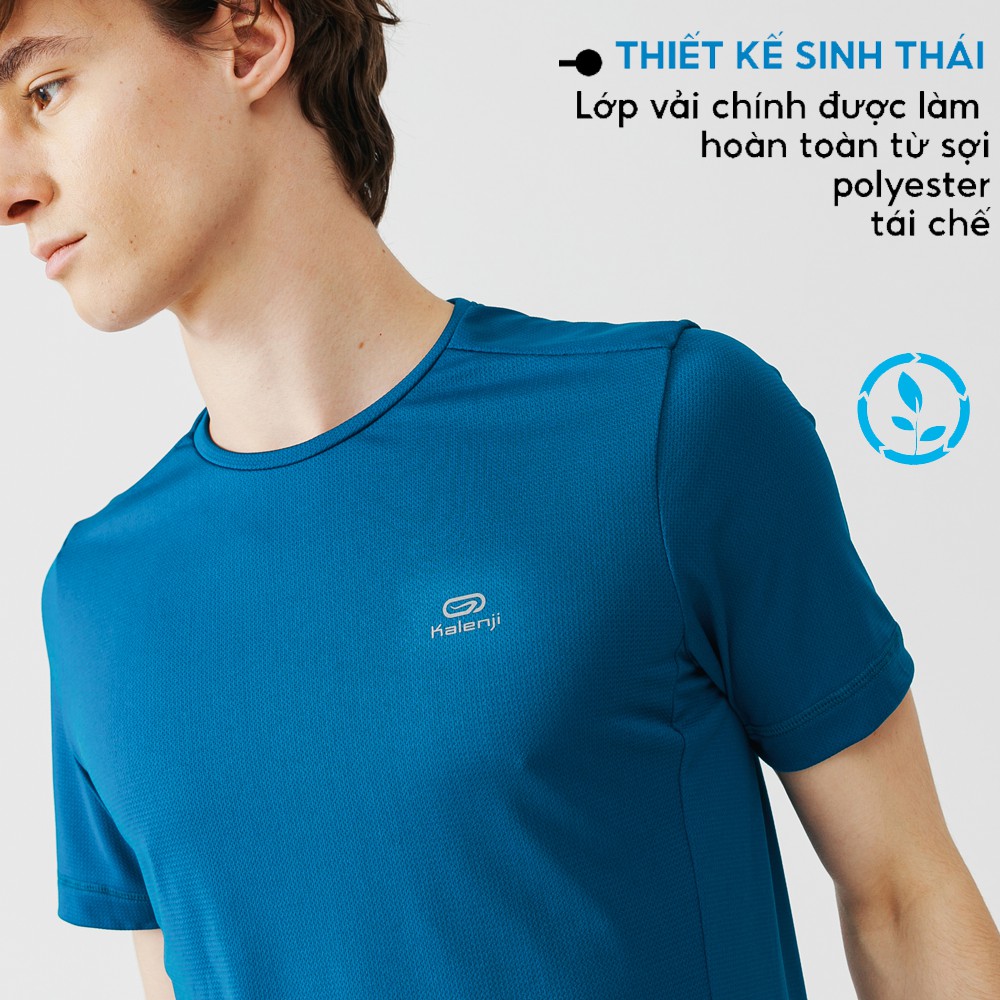 Áo thun thể thao nam DECATHLON run dry chuyên chạy bộ, nhanh khô - xanh petrol