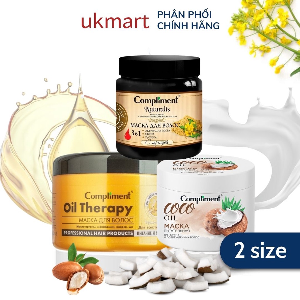 Ủ Tóc Compliment Oil Therapy Argan Oil 500ml Chăm Sóc Chuẩn Salon Phục Hồi Dưỡng Tóc Chắc Khoẻ Bóng Mượt Bồng Bềnh