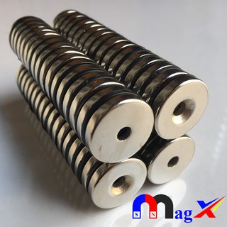 Nam Châm Tròn Bắt Vít Ø20x5mm Lỗ Vát M5 - Chuyên DIY Dụng Cụ N35