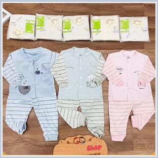 Bộ quần áo dài tay Unchi hình thú  sợi tre mềm mịn, giữ ấm cho bé (2-13kg)- MỚI