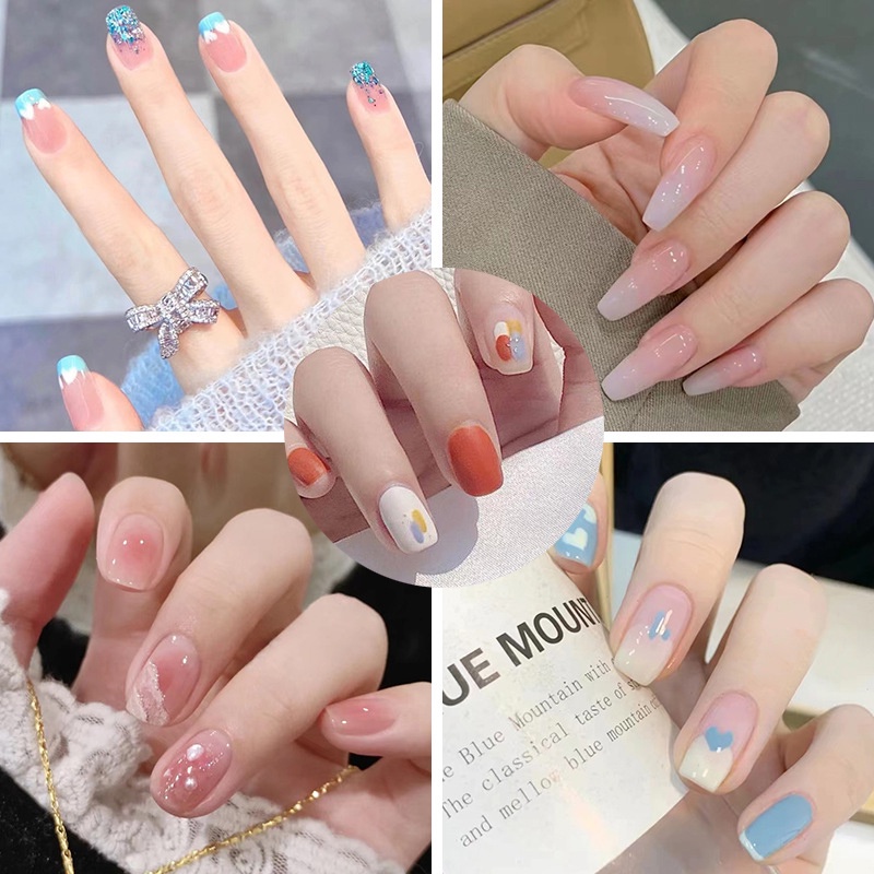 Set 24 Móng Tay Giả 50 Kiểu Dáng Khác Nhau Thời Trang Có Thể Tháo Rời