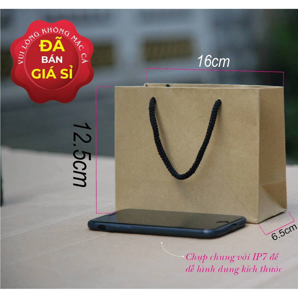 20 túi giấy Kraft ngang mini 12.5cm x 16cm x 6,5cm (mẫu số 18) đựng nước hoa đựng quà tặng sự kiện đựng mỹ phẩm