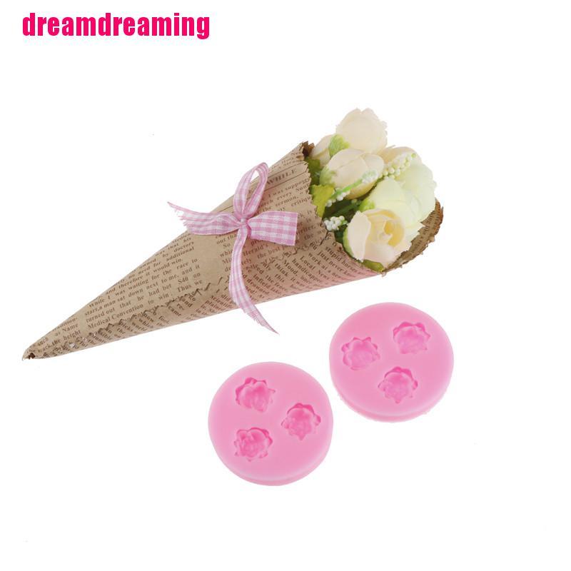 Khuôn Làm Bánh Chất Liệu Silicone Hình Hoa Hồng 3D Sáng Tạo