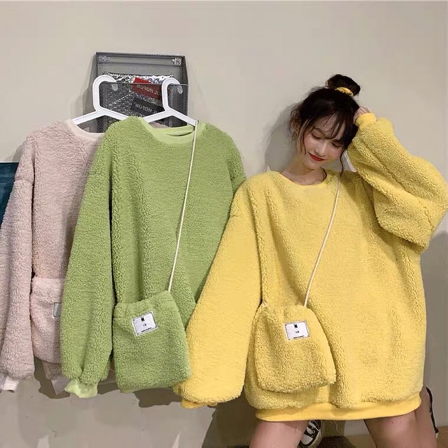 Áo bông lông cừu tặng kèm túi xinh xinh
