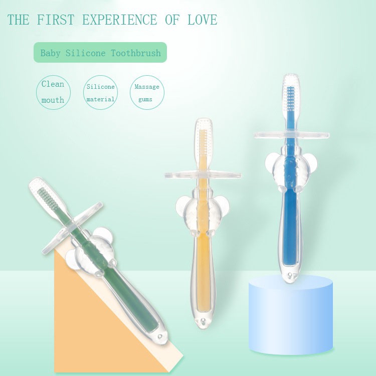 Bàn Chải Đánh Răng Bằng Silicone Mềm Mại Tiện Dụng Cho Bé