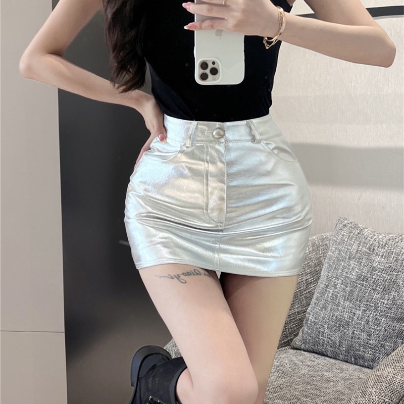Chân Váy Da pu Thiết Kế Quyến Rũ Hợp Thời Trang