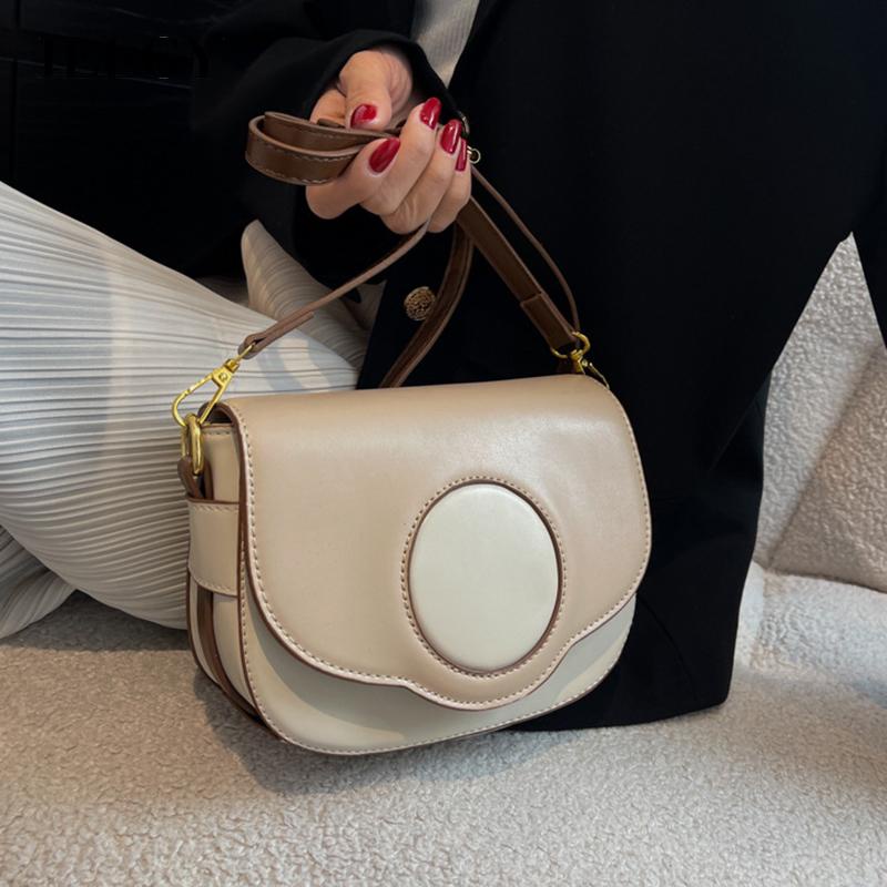 IELGY Túi Đeo Chéo Màu Sắc Tương Phản Phong Cách retro Cho Nữ