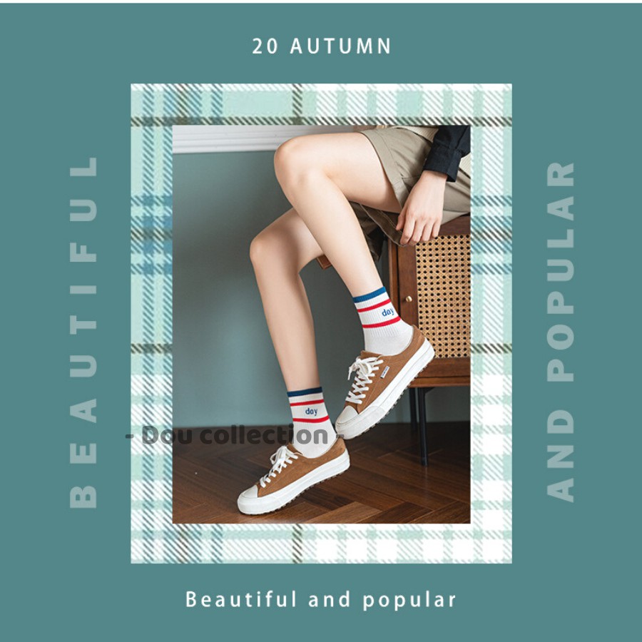 [Nowship2h] Vớ Tất Nam Nữ Cổ Cao Cotton Họa Tiết &quot;Day Dream&quot; Phong Cách Nhật Bản Dễ Thương Nhiều Màu - Mã TV012
