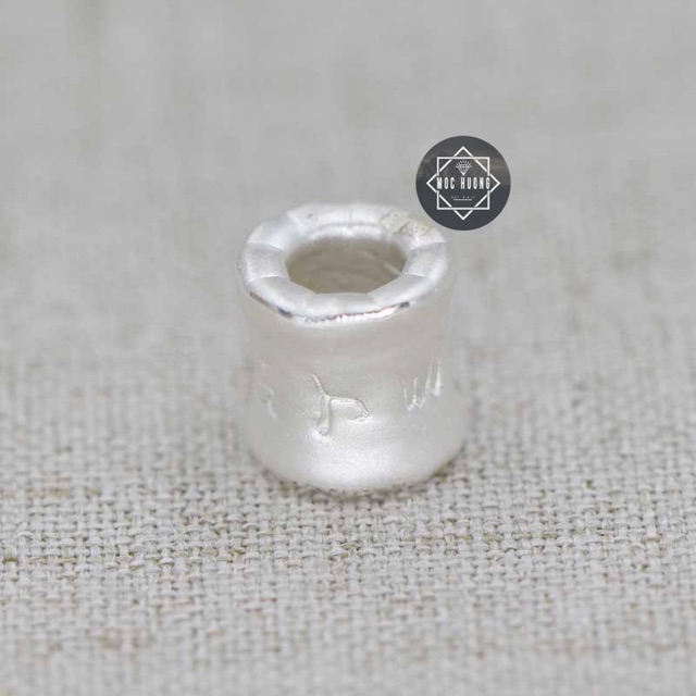 Charm bạc đốt trúc khắc 6 câu thần chú - MH384
