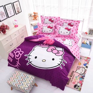 Trọn bộ chăn ga gối kitty đoremon