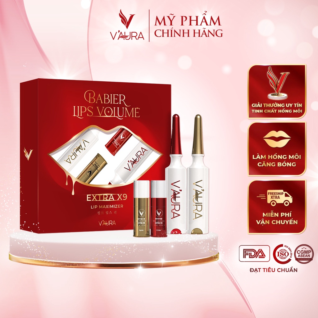 Bộ tinh chất cấy màu môi VAURA Master Lips dưỡng ẩm, giảm thâm và làm hồng môi tự nhiên