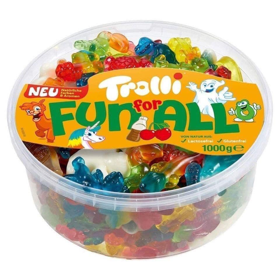 🍬 Kẹo Dẻo Hình Thú Trolli Fun For All hộp 1kg ⚡ CAO CẤP ⚡