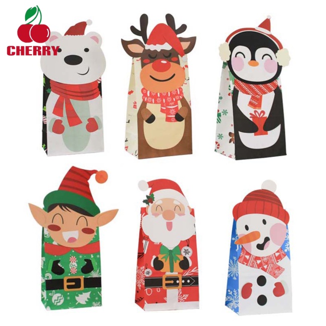 Set 24 túi giấy đựng bánh kẹo chống dầu kèm 2 miếng dán tiện dụng
