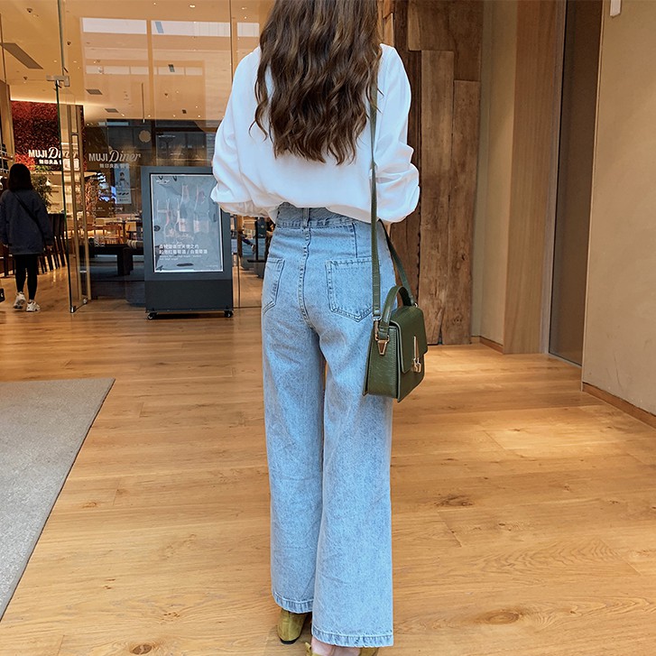 Xiaozhainv Áo kiểu nữ tay dài dáng rộng màu trơn hợp thời trang | BigBuy360 - bigbuy360.vn