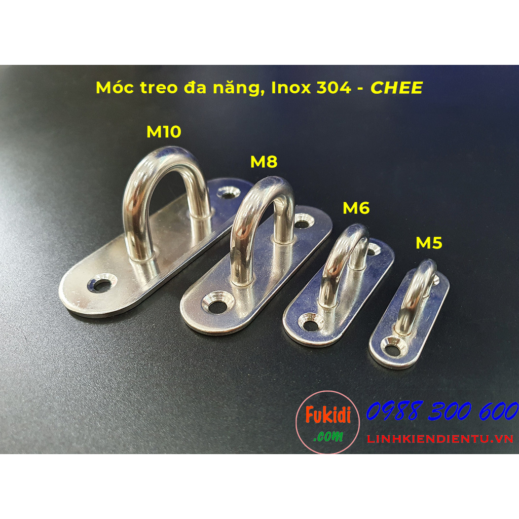 Móc treo ghế đu, xích đu, treo quạt trần inox 316 size M5, M6, M8, M10 - CHEE