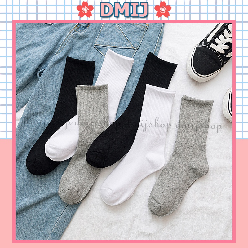 Tất nam nữ cổ cao phong cách đơn giản nhiều màu đáng yêu