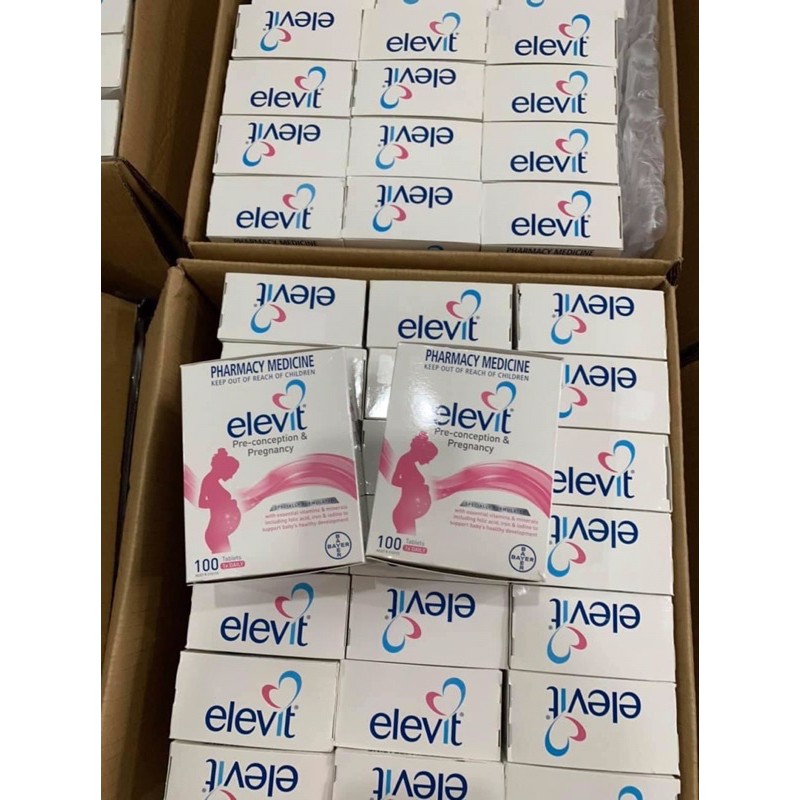 (Bill+Video mua tại Úc )Elevit bầu, Vitamin Elevit 100 viên Chuẩn Úc cho Mẹ bầu