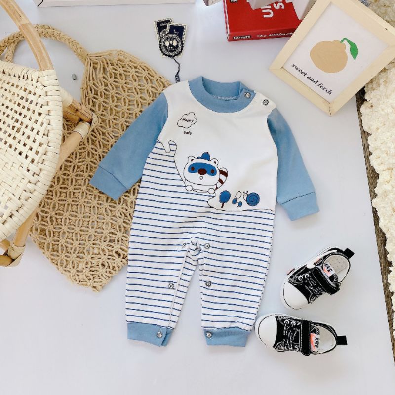 Body Dài Tay Thu Đông Vải Cotton Nỉ Cho Bé 3-9kg
