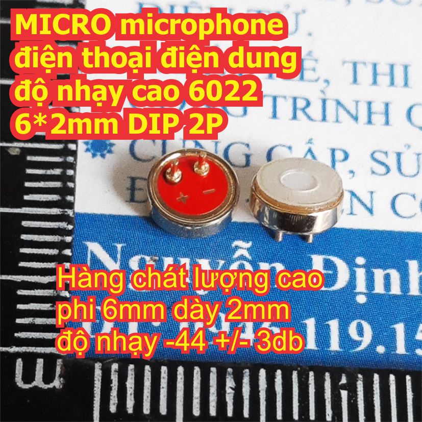10 con MICRO microphone điện thoại điện dung độ nhạy cao 6022 6*2mm DIP 2P kde2710