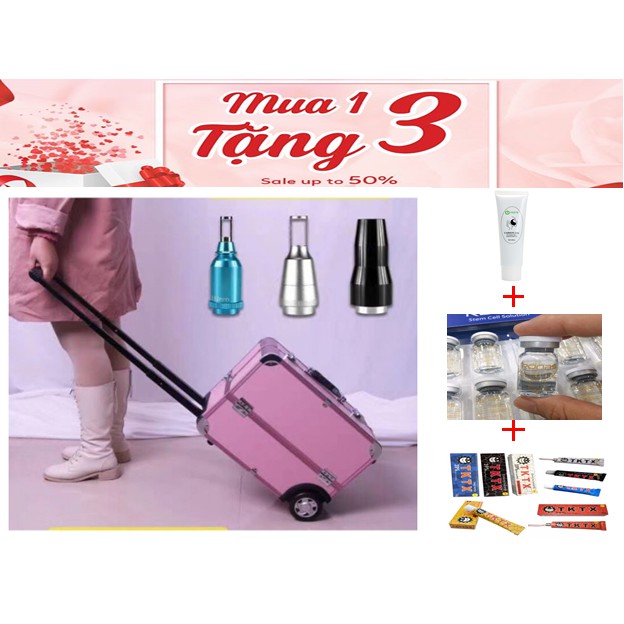 Máy Laser Vali Hồng Tiện Di Chuyển Xóa Xăm, Nám,Tàn Nhang - Tặng kèm gel cacbon + tế bào gốc + tuýp tê