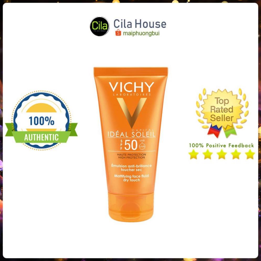 FREESHIP - Kem Chống Nắng Vichy Emusion Ideal Soleil SPF50 Mattifying Face Fluid Dry Touch Ver 2021