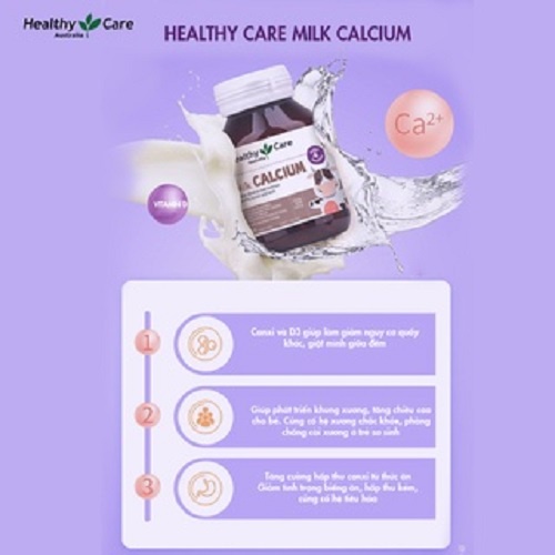 Healthy Care DHA (60 viên) và Milk Canxi (60 viên) - Combo phát triển chiều cao, trí thông minh cho bé