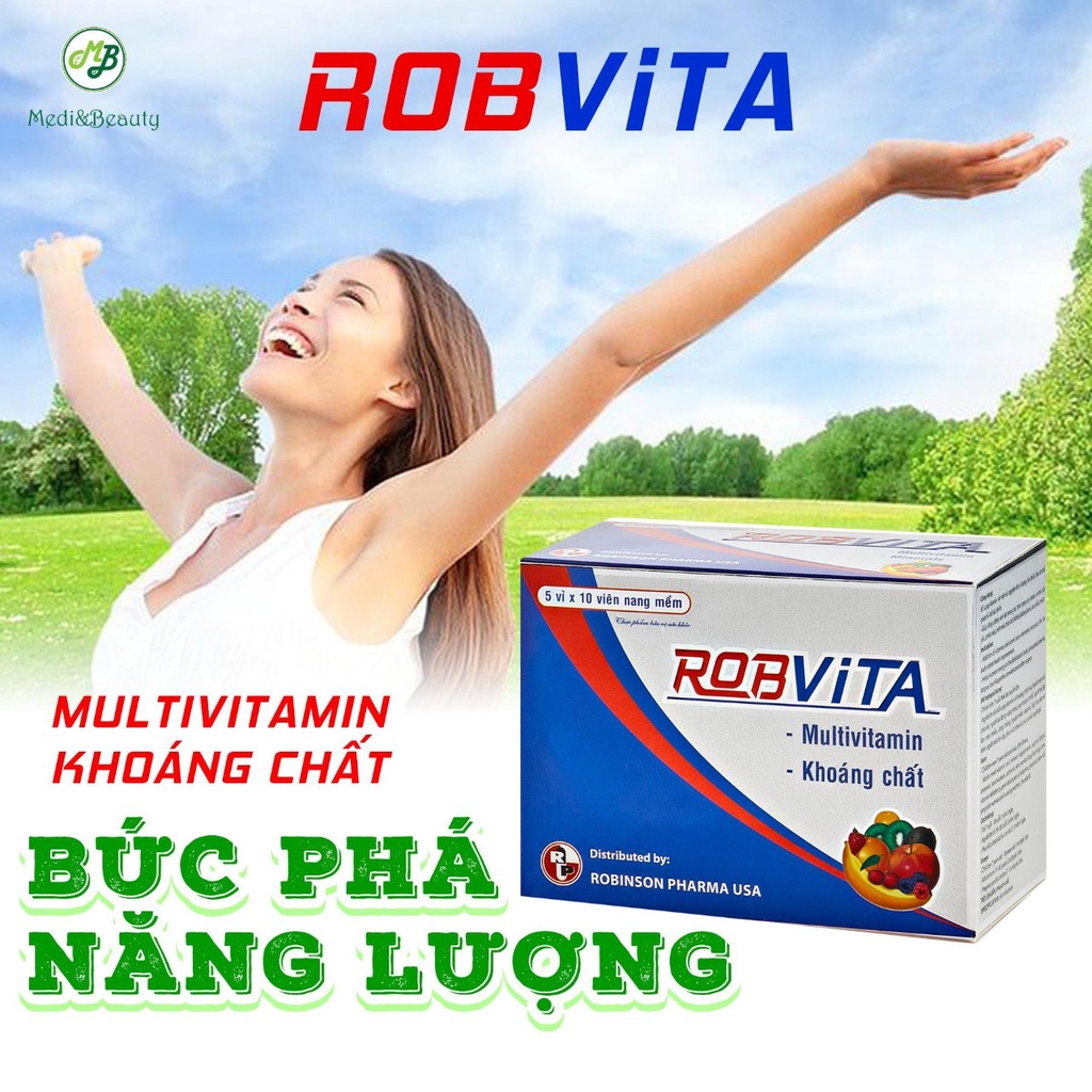 Viên uống bổ sung vitamin và khoáng chất, tăng cường sinh lực ROBVITA hộp 50 viên