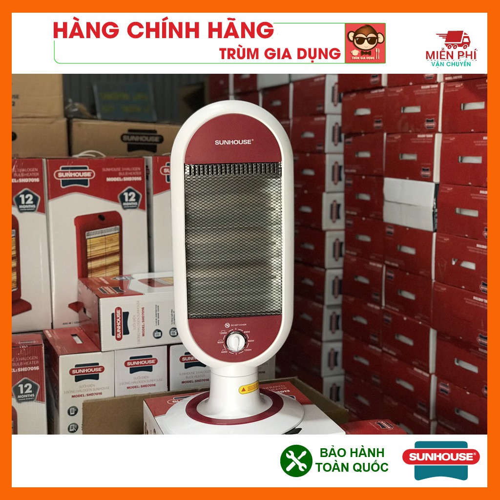 Máy sưởi Sunhouse SHD7022, quạt sưởi Sunhouse SHD7022, công suất 1200w tối đa, tỏa nhiệt đều, quay 180 độ