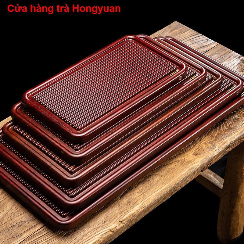 Khay trà gỗ rắn gia đình đơn giản Kung fu bộ bàn phòng khách hiện đại thoát nước lớn