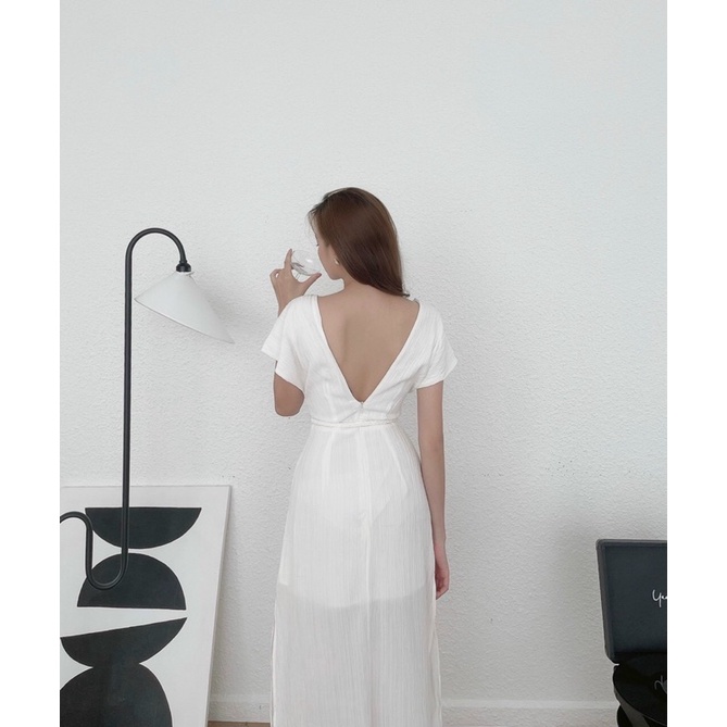 ĐẦM MAXI PHỐI LƯỚI KÈM DÂY BELT TK