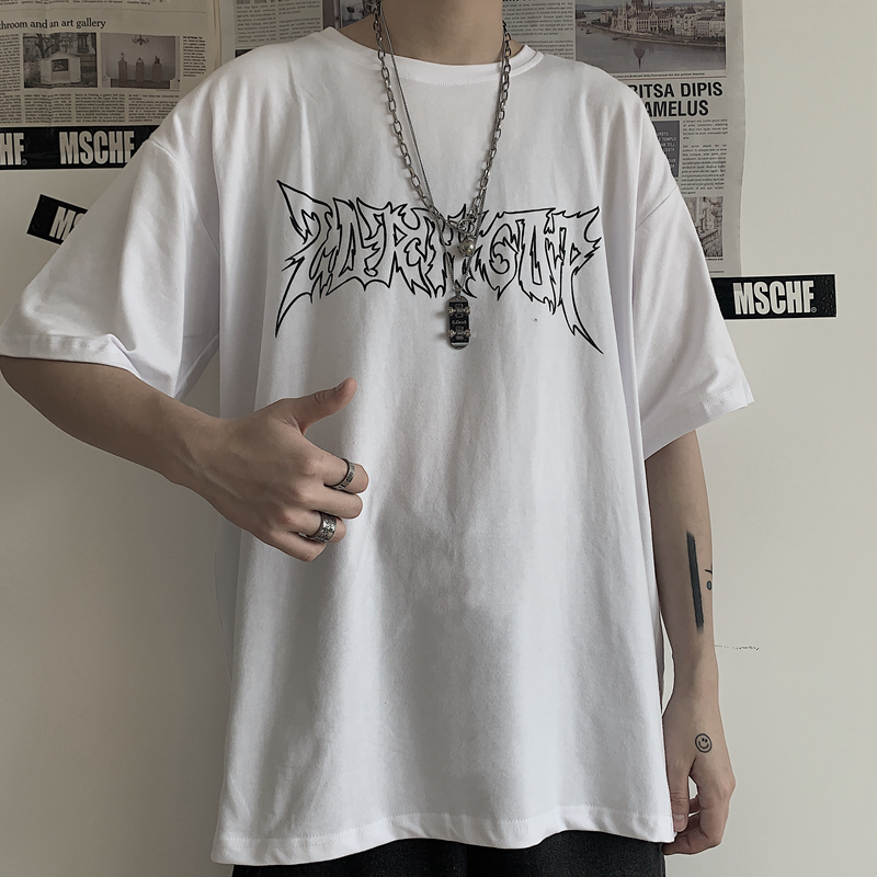 Áo Thun Tay Lửng In Chữ Cá Tính Thời Trang 192004Áo Thun Phong Cách Hàn Quốc Đơn Giản Cho Nam Nữ