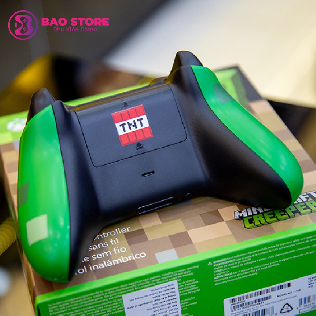 Tay cầm xbox one s chính hãng màu Minecraft Creeper hỗ trợ các game PC, tự động kết nối, thoải mái khi sử dụng