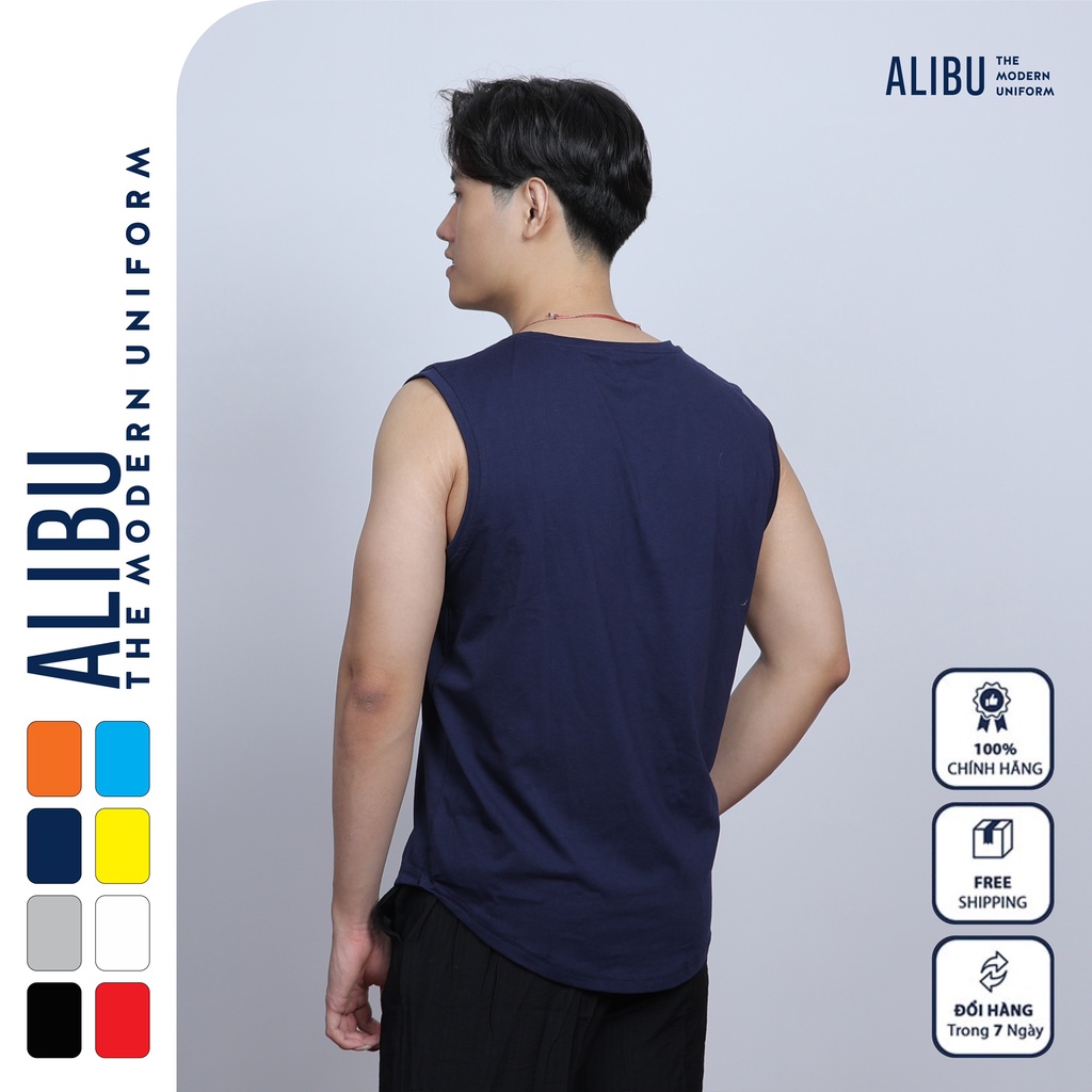 Áo thun nam ba lỗ cotton 85%, phong cách hàn kiểu dáng thể thao tanktop  co giãn 4 chiều -  ALIBU