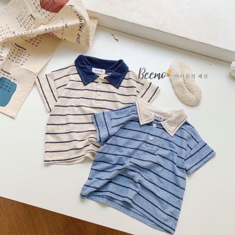 Bộ cotton kẻ bé trai