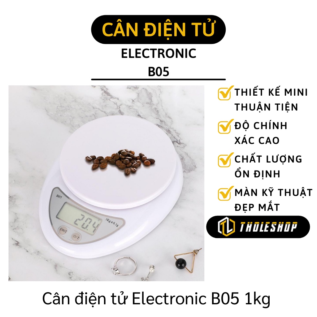 Cân Nhà Bếp - Cân Tiểu Ly Điện Tử Mini Electronic B05 1kg, Độ Chính Xác Cao 9675